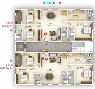 Project Image of 1500.0 - 1925.0 Sq.ft 3 BHK Apartment for buy in Sri Tirumala Saraswati Golden Pride