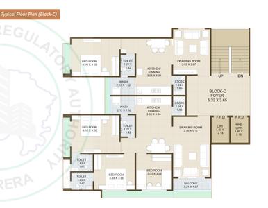Project Image of 826.45 - 847.66 Sq.ft 3 BHK Apartment for buy in Raj Pushpak 84