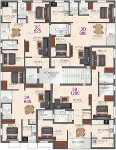 Project Image of 685.0 - 1290.0 Sq.ft 2 BHK Apartment for buy in Anirudh Temple Tower