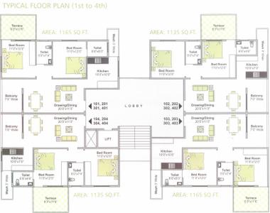 Project Image of 1135.0 - 1597.0 Sq.ft 2 BHK Apartment for buy in Pioneer Daffodils