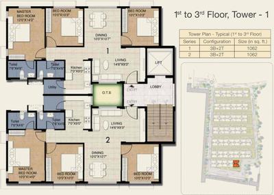 Project Image of 848.0 - 1062.0 Sq.ft 2 BHK Apartment for buy in Provident Freedom