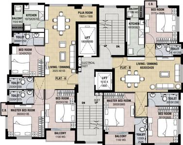 Project Image of 1378.0 - 1425.0 Sq.ft 3 BHK Apartment for buy in Yaduka Shree Krishna Tower I