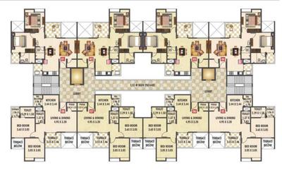 Project Image of 629.0 - 630.98 Sq.ft 2 BHK Apartment for buy in Om Sai Ravinanda Aamrai Phase 1 Building C