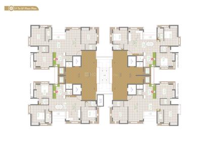 Project Image of 1107.39 - 1110.62 Sq.ft 3 BHK Apartment for buy in Shubh Hilton Bellevue
