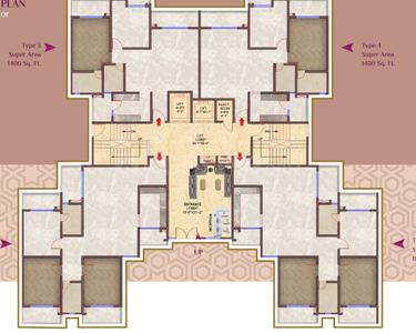 Project Image of 882.64 - 1356.25 Sq.ft 2 BHK Apartment for buy in Ansal Celebrity Meadows Tower N