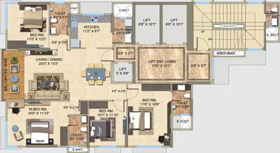 Project Image of 1393.29 - 2600.0 Sq.ft 3 BHK Apartment for buy in Tridhaatu Athena