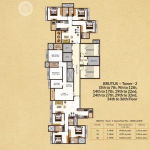 Project Image of 537.55 - 791.15 Sq.ft 2 BHK Apartment for buy in Tharwani Vedant Palacia Phase IV Wing B Brutus