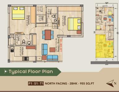 Project Image of 955.0 - 975.0 Sq.ft 2 BHK Apartment for buy in Kaaviya Gardens Mohan Castle