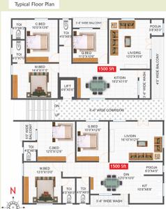 Project Image of 0.0 - 1500.0 Sq.ft 3 BHK Apartment for buy in Sri Deva Devadatta Arcade
