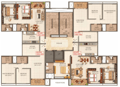 Project Image of 638.3 - 981.67 Sq.ft 2 BHK Apartment for buy in Kumar Palmspring Towers