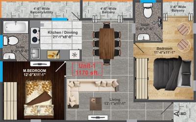 Project Image of 1057.0 - 1288.0 Sq.ft 2 BHK Apartment for buy in Fateh Perfect Casa Bella