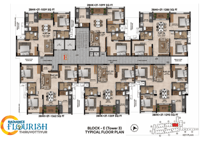 Project Image of 608.0 - 1935.0 Sq.ft 2 BHK Apartment for buy in Radiance Flourish