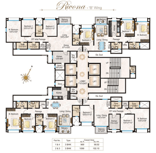 Project Image of 969.0 - 1099.0 Sq.ft 3 BHK Apartment for buy in Hiranandani Heritage Rivona
