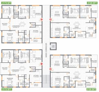 Project Image of 2120.0 - 2175.0 Sq.ft 3 BHK Apartment for buy in Anuhar A Square