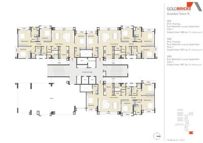 Project Image of 1316.0 - 2573.0 Sq.ft 2 BHK Apartment for buy in Goldbricks Anandam World City Tower G And N