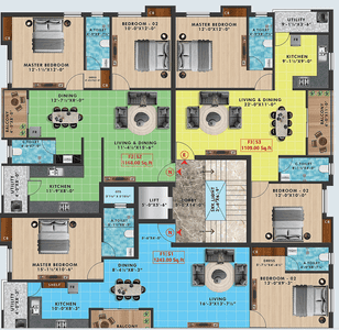 Project Image of 1109.0 - 1700.0 Sq.ft 2 BHK Apartment for buy in Jagan Kishore Flats