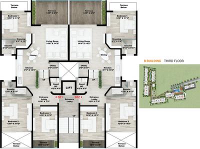 Project Image of 933.0 - 1092.0 Sq.ft 3 BHK Apartment for buy in Rohan Leher 2 Wing B C DE