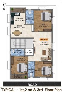 Project Image of 0.0 - 1050.0 Sq.ft 3 BHK Apartment for buy in PRS Heaven