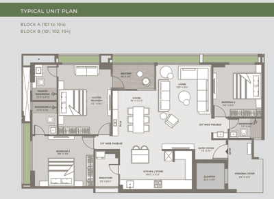 Project Image of 0.0 - 2835.0 Sq.ft 3 BHK Apartment for buy in Auxeria
