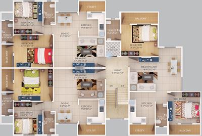Project Image of 0.0 - 900.0 Sq.ft 2 BHK Apartment for buy in Ficon The Orion