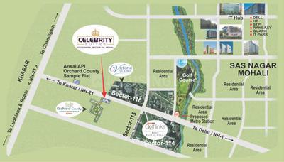 Project Image of 0.0 - 627.0 Sq.ft 1 BHK Apartment for buy in Ansal Celebrity Suites