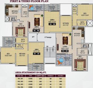 Project Image of 393.0 - 410.0 Sq.ft 1 BHK Apartment for buy in Geet Govind Muktaiaangan Phase III