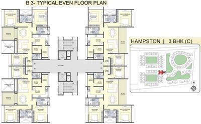Project Image of 1148.0 - 1210.0 Sq.ft 3 BHK Apartment for buy in Sanklecha The Metrozone Hampston B3