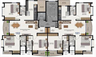 Project Image of 1456.0 - 1548.0 Sq.ft 3 BHK Apartment for buy in Landmarks Orchid Sunshine