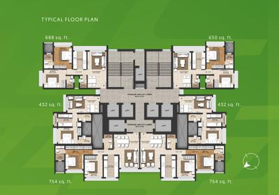 Project Image of 432.0 - 754.0 Sq.ft 1 BHK Apartment for buy in Metro Saraswati Paradise