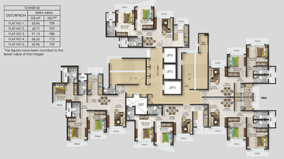 Project Image of 707.3 - 980.92 Sq.ft 2 BHK Apartment for buy in Romell Aether