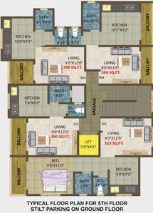 Project Image of 360.0 - 710.0 Sq.ft 1 RK Apartment for buy in Sun Rise Sai Residency