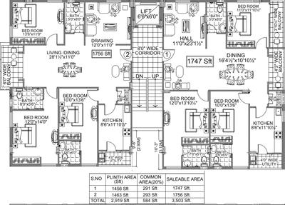 Project Image of 1456.0 - 1463.0 Sq.ft 3 BHK Apartment for buy in Legend Flora