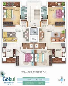 Project Image of 0.0 - 1000.0 Sq.ft 2 BHK Apartment for buy in Dreamline Gokul Residency I And II