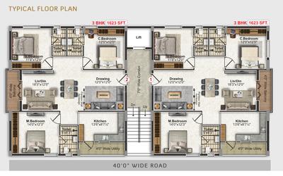 Project Image of 0.0 - 1622.98 Sq.ft 3 BHK Apartment for buy in Rami Reddy Royal Castle