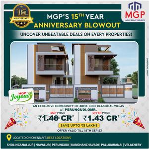 Project Image of 1440.0 - 1765.0 Sq.ft 3 BHK Villa for buy in MGP Joyous
