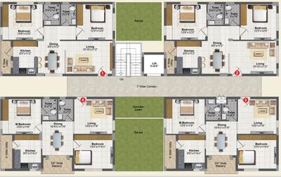 Project Image of 0.0 - 830.0 Sq.ft 2 BHK Apartment for buy in Rami Reddy Radha Krishna Towers
