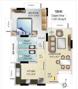 Project Image of 531.0 - 972.0 Sq.ft 1 BHK Apartment for buy in Godshalwar Solitaire