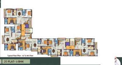Project Image of 1390.0 - 1580.0 Sq.ft 3 BHK Apartment for buy in Daksh Shri Vishnu Residency