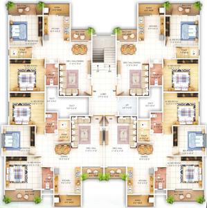 Rainforce Rajat Plaza Rajat Plaza Cluster Plan For Typical Floor Plan 1