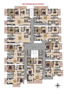 Project Image of 827.96 - 1443.98 Sq.ft 2 BHK Apartment for buy in HRS Sai Guru Bliss Avenue