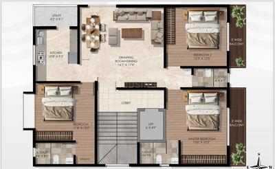 Project Image of 0.0 - 1810.0 Sq.ft 3 BHK Apartment for buy in Maharshee Gurukrupa