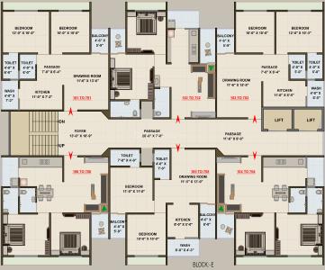 Project Image of 544.0 - 751.0 Sq.ft 2 BHK Apartment for buy in Maruti Radhe Elegance Block A B C D And E