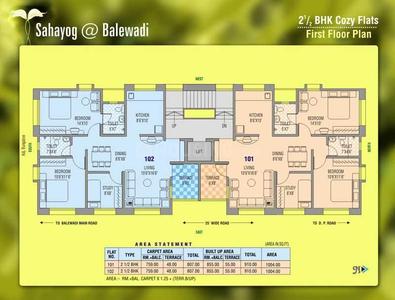 Project Image of 942.0 - 1004.0 Sq.ft 2 BHK Apartment for buy in Sanjeevani Sahayog Apartment