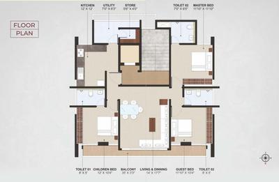 Project Image of 0.0 - 1620.0 Sq.ft 3 BHK Apartment for buy in Atharva Aspire