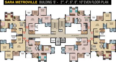 Project Image of 530.0 - 541.0 Sq.ft 2 BHK Apartment for buy in Sara Metroville B