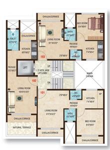A N Flora Flora Cluster Plan for 1st Floor 1