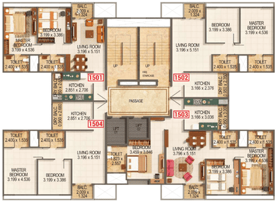 Project Image of 638.3 - 981.67 Sq.ft 2 BHK Apartment for buy in Kumar Palmspring Towers