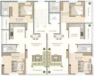 Project Image of 0.0 - 1050.0 Sq.ft 2 BHK Apartment for buy in Gajanan Sai Apartment 16