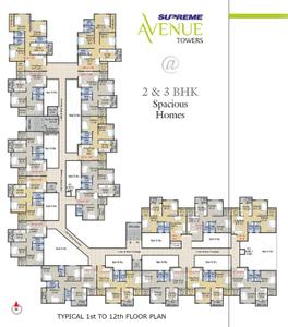 Project Image of 517.53 - 754.55 Sq.ft 2 BHK Apartment for buy in Supreme Avenue Towers