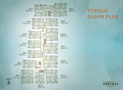 Project Image of 1664.0 - 3983.0 Sq.ft 3 BHK Apartment for buy in Prithvi Towers